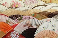 Colorful fans at market in Xian, China Fine Art Print