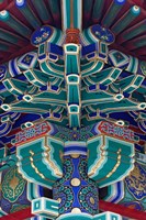 Colorfully corridor details, Beijing, China Fine Art Print