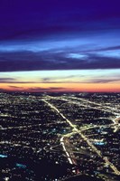 Aerial Night View of Chicago, Illinois, USA Fine Art Print