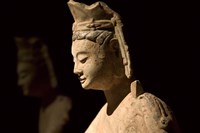 Gold Painted Bodhisattva in Contemplation, China Fine Art Print