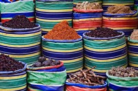 Colorful Spices at Bazaar, Luxor, Egypt Fine Art Print