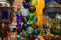 Glass Balls and Lamps, Khan El Khalili Bazaar, Cairo, Egypt Fine Art Print