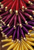 Colorful Spools of Thread Hang in the Market, Fes, Morocco Fine Art Print