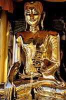 Golden Buda of Shwedagon Pagoda, Yangon, Myanmar Fine Art Print