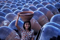 Girl with Pottery Jars, Myanmar Fine Art Print