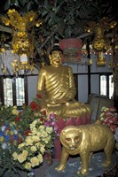 Gold Tiger and Bhuddha Sculpture at the Golden Temple, China Fine Art Print