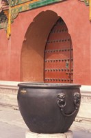 Fire Kettle by Doorway of the Palace Museum, Beijing, China Fine Art Print