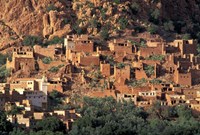 Fortified Homes of Mud and Straw (Kasbahs) and Mosque, Morocco Fine Art Print