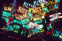 Double exposure, casino signs, Las Vegas, Nevada. Fine Art Print