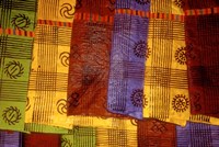 Detail of Adinkra Cloth, Market, Sampa, Brongo-Ahafo Region, Ghana Fine Art Print