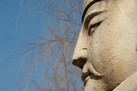 Detail of warrior statue, Changling Sacred Way, Beijing, China Fine Art Print