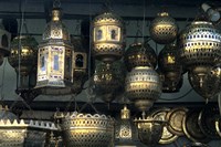 Artwork of Moroccan Brass Lanterns, Casablanca, Morocco Fine Art Print