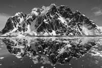 Antarctica, Mountain peaks reflected in the Lemaire Channel. Fine Art Print