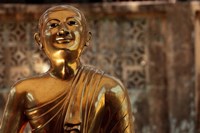 Chaukhtatgyi Temple with golden figure, Yangon, Burma, Myanmar Fine Art Print