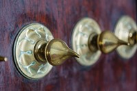 Close-up of traditional carved door, Stone Town, Zanzibar, Tanzania Fine Art Print