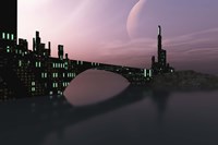 City Relection in Calm Waters of Another Galaxy Fine Art Print