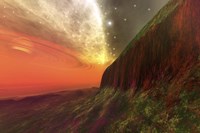 Cosmic seascape on another planet Fine Art Print