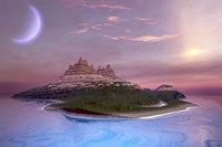 Fantasy seascape of an island Fine Art Print