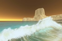 Ocean waves break at dawn on this coastline Fine Art Print