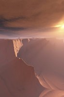 Sunrays shine down on this canyon landscape Fine Art Print