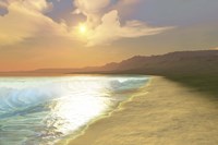 Sunset on a quiet peaceful beach with gorgeous water Fine Art Print