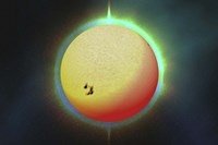 The sun with a colorful aura surrounding it Fine Art Print