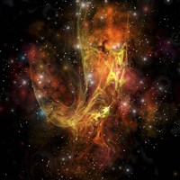 A colorful nebula and stars in the cosmos Fine Art Print