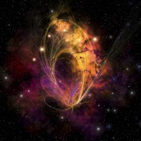 A nebular cluster of gases and stars Fine Art Print