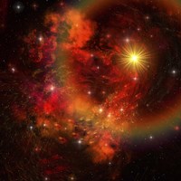 A star explodes sending out shock waves throughout the universe Fine Art Print