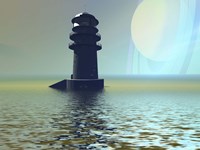 A lighthouse beacon on an alien planet Fine Art Print