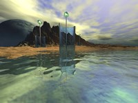 Alien structures gather light for energy on this world Fine Art Print