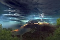 A ghostly presence of an Indian chief guards his ancient culture Fine Art Print