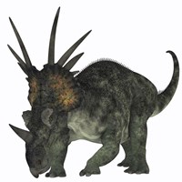 Styracosaurus, a herbivorous ceratopsian dinosaur Fine Art Print