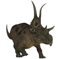 Diabloceratops, a herbivorous dinosaur from the Cretaceous Period Fine Art Print
