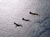 An F-5F Tiger II, F-5E Tiger II and A-4 Skyhawk Fine Art Print