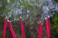 Incense Burning in the Temple, Luding, Sichuan, China Fine Art Print
