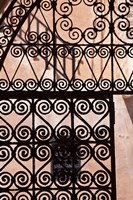 Iron gate, Moorish architecture, Rabat, Morocco Fine Art Print