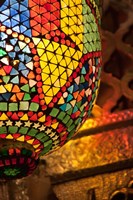 Lamp in antique shop, Marrakech, Morocco Fine Art Print