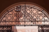 Moorish architecture, iron gate Rabat medina, Morocco Fine Art Print