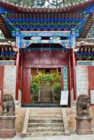 Lion Sculptures, The Confucious Temple Entry Gate, Mojiang, Yunnan, China Fine Art Print