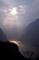 Landscape of Xiling Gorge in Mist, Three Gorges, Yangtze River, China Fine Art Print