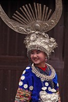 Miao Girl in Traditional Silver Hairdress and Costume, China Fine Art Print