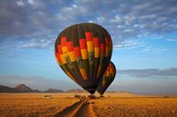 Launching hot air balloons, Namib Desert, near Sesriem, Namibia Fine Art Print