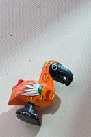 Orange wooden Dodo bird toy, Mauritius Fine Art Print