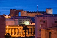 MOROCCO, SAFI: Qasr, al, Bahr Portuguese Fort at night Fine Art Print