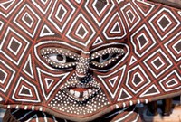 Painted Geometric Mask, Zimbabwe Fine Art Print