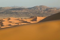 MOROCCO, Tafilalt, MERZOUGA: Erg Chebbi Dunes sunset Fine Art Print