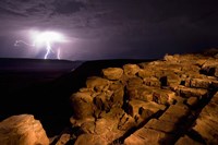 Namibia, Fish River Canyon NP, Storm, Lightning strikes Fine Art Print