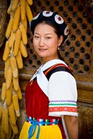 Naxi Minority Woman in Traditional Ethnic Costume, China Fine Art Print