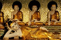 Reclining Buddha, Shwedagon Pagoda, Yangon, Myanmar Fine Art Print